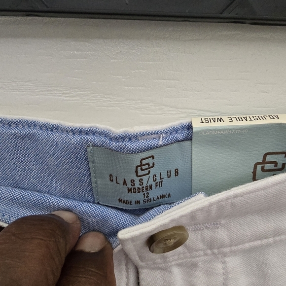 Class Club Boys Modern Fit White Bermuda Straight Shorts 12 Large Pants Cotton - Picture 4 of 5